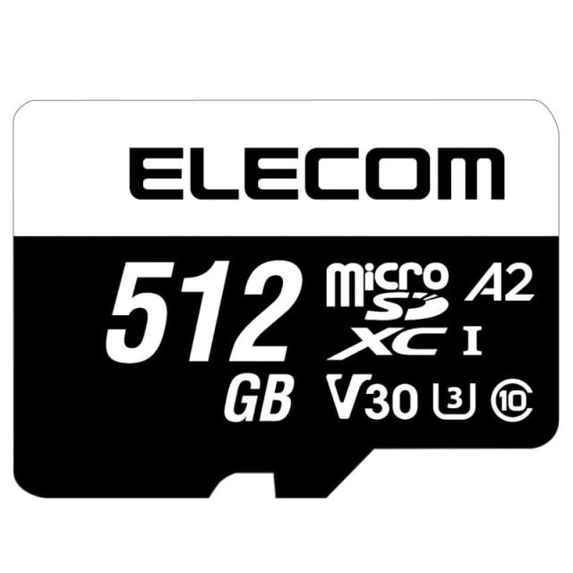 エレコム MicroSDXC歌留多 512GB 資料立ち直らす客あしらい付 録画媒体迅速さ位置付け相応う UHS-I U3 V30 MF-MS512GU13A2R