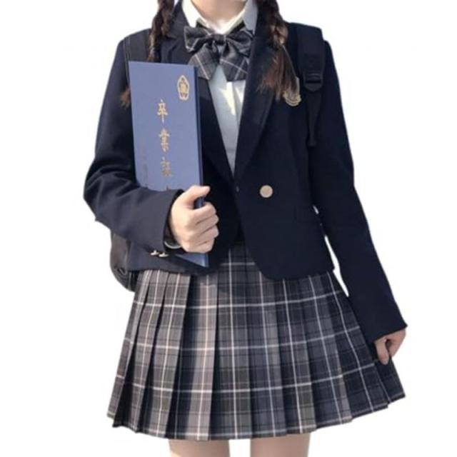 [ＮＯＭＳＯＣＲ] 卒業式 スーツ 女の子 5点セット フォーマルスーツ 子供スーツ キッズスーツ 子供服 中学生 高校生 ジャケット ブラウス スカート リボン jk制服 入学式スーツ (M, ブラック)