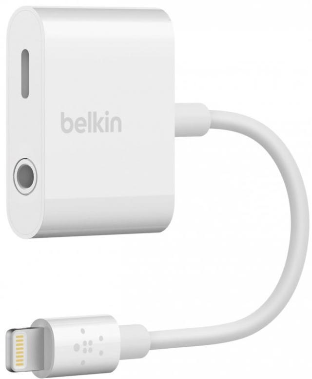 Belkin 雷光 & 3.5粍オーディオ デュアルアダプタ iPhone 14 / 13 / 12 / SE / 11 / XR 相応う MFi允許 イヤ電話機・申し受ける一斉に可 資料移らす相応う 白いこと F8J212BTWHT