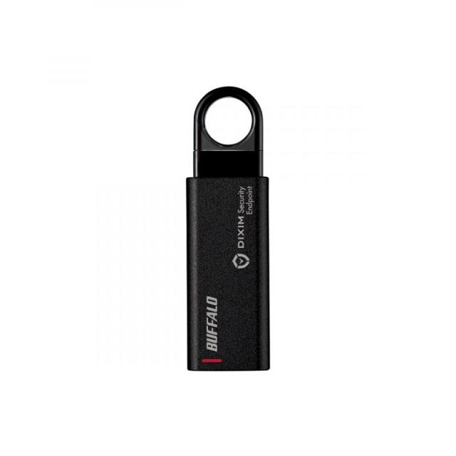 バッファロー セキュリティー USBメモリー 32GB USB3.2 Gen1 DiXiM Security Endpoint搭載 ウイルスチェック パスワードロック ノック式 RUF3-KEV32G-BK
