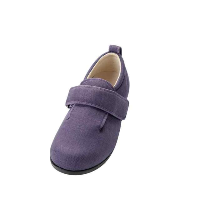 [徳武産業] あゆみシューズ ダブルマジック３ 施設用 足囲3E 両足 (25.0~25.5 cm 3E, パープル)