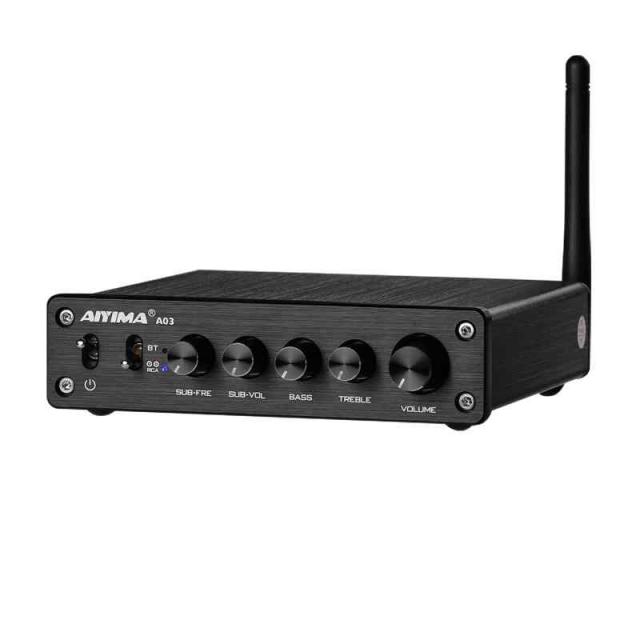 AIYIMA A03 TPA3116サブウーファーアンプ QCC304X Bluetooth 5.2 HiFi TPA3116D2 2.1チャンネルデジタルオーディオアンプ50W * 2 + 100W サポートAAC、SBC、aptX、aptX-LL、AP