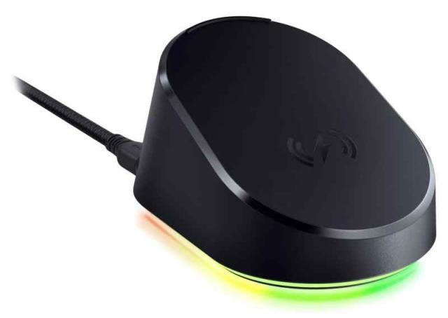 Razer(レイザー) Mouse Dock Pro ワイヤレス充電レシーバー &amp; マグネット式ワイヤレス充電ドック 置くだけで安定した充電が可能HyperPolling 4KHz トランシーバー搭載 8個の Chroma RGB ライティングゾーン 滑り