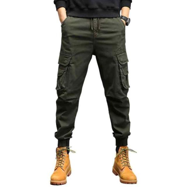 [SUNDAY ROSE] カーゴパンツ メンズ ロングパンツ 綿 オシャレ ワークパンツ カーゴ ボトムス 作業用 ズボン タクティカルパンツ スキニー ファッション 春秋冬 (32, アーミーグリーン8805)