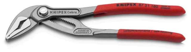 KNIPEX クニペックス CobraESコブラエクストラ スリムウォーターポンププライヤー 150mm 滑り防止プラスチックコーティングハンドル 8751-180