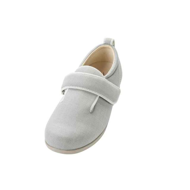 [徳武産業] あゆみシューズ ダブルマジック３ 施設用 足囲3E 両足 (24.0~24.5 cm 3E, グレー)