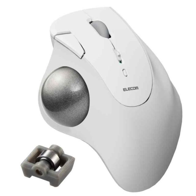 エレコム ワイヤレス トラックボールマウス Bluetooth IST ベアリング支持 親指操作 36mmボール 5ボタン Windows Mac Chromebook ホワイト M-IT11BRWH