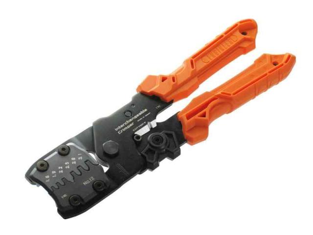 ENGINEER エンジニア ダイス交換式精密圧着ペンチ 圧着工具 オープンバレル 中型 端子 PAD-12
