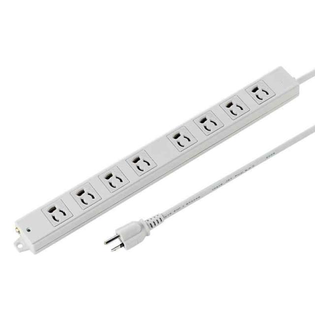 サンワサプライ 工事物件タップ 3P抜け止めマグネット (3m, ノーマル型(3P), 8個口)