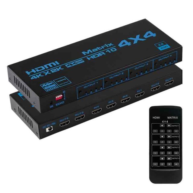 HDMI マトリックス スイッチャー スプリッター (4K@60Hz HDMIマトリックス 4x4)