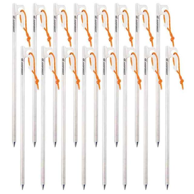 【新開発】AVOFOREST ペグ チタン製 チタンペグ レーザー一体化溶接 反射材入り 固定ロープ付き 超軽量 高強度 20cm/25cm/30cm/40cm 4本/6本/8本/16本セット テント用 タープ用 アウトドア/キャンプ 用品 岩場 砂浜 砂