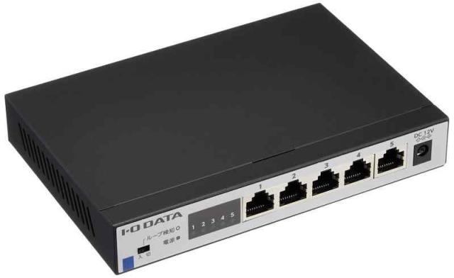 アイ・オー・データ I-O DATA 5ポートスイッチングハブ 2.5Gbps対応 メタル筐体 ファンレス・静音設計 ループ検知機能 土日サポート 3年 ETQG-ESH05