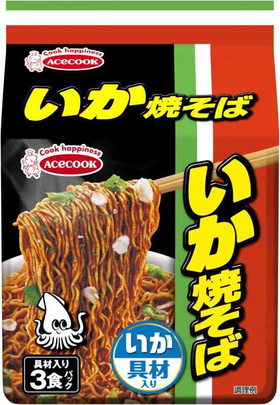エースコック いか焼そば 具材入り 3食パック(93g ×3食) ×9個