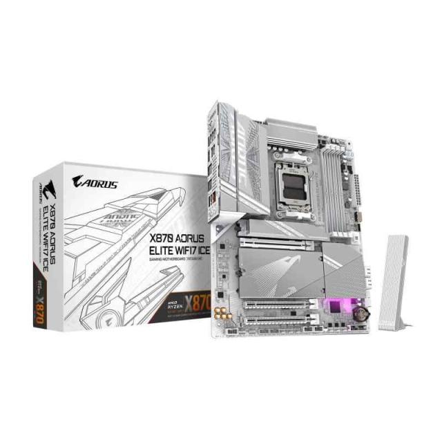 GIGABYTE X870 AORUS ELITE WIFI7 ICE - AMD Ryzen 用 ホワイト色 ATX スタンダード・ゲーミングマザーボード MB6573