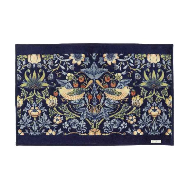 川島織物セルコン Morris Design studio モリスデザインスタジオ インテリアマット いちご泥棒 ブルー 50×80cm FT1702A 日本製