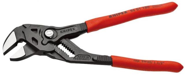 KNIPEX クニペックス 開口範囲調整可能なネジ用ツール プライヤーレンチ プラスチックコーティングハンドル 全長180mm 8601-180SB_1