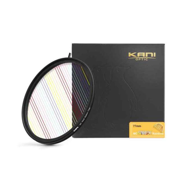 KANI 77mm 斜光フィルター MC Streak Rainbow アナモルフィック調 光条色：虹色 特殊効果フィルター 低反射 撥水 撥油 防汚 ナノコーティング K17562