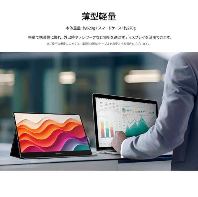 JAPANNEXT 15.6インチ IPSパネル搭載 4K(3840x2160)解像度 モバイルモニター JN-MD-IPS156U miniHDMI USB-C microUSB sRGB:99% DCI-P3:90% HDR400相当 USB OTG対_3