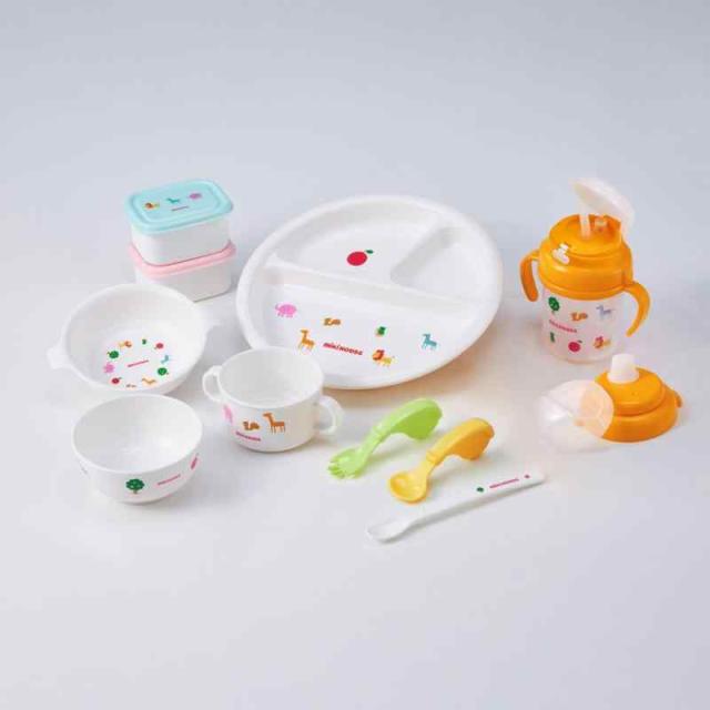 [ミキハウス] テーブルウエアセット【ラッピング済】継続展開モデル ご出産祝い ベビー食器セット 日本製 離乳食 男の子 女の子 ベビー キッズ 赤ちゃん ベビー服 子供服 ギフト 44-9989-685 白 (白, Medium)_3