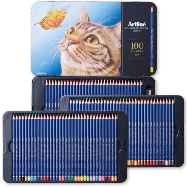 シャチハタ Artline アートライン 色鉛筆 LIBERIO 鉛筆削り付き 100色セット KCPL-100C/H