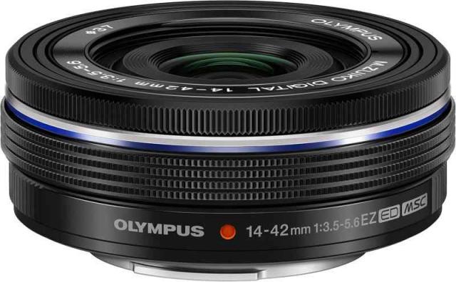 中古：OLYMPUS 電動式パンケーキズームレンズ M.ZUIKO DIGITAL ED 14-42mm F3.5-5.6 EZ BLK