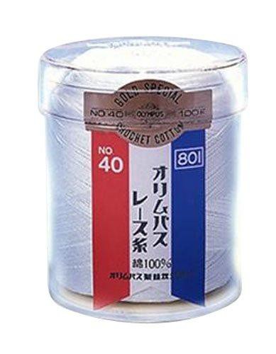 オリムパス製絲(Olympus Thread) 801 レース糸 金票40番 (白) 100g玉巻 6玉入