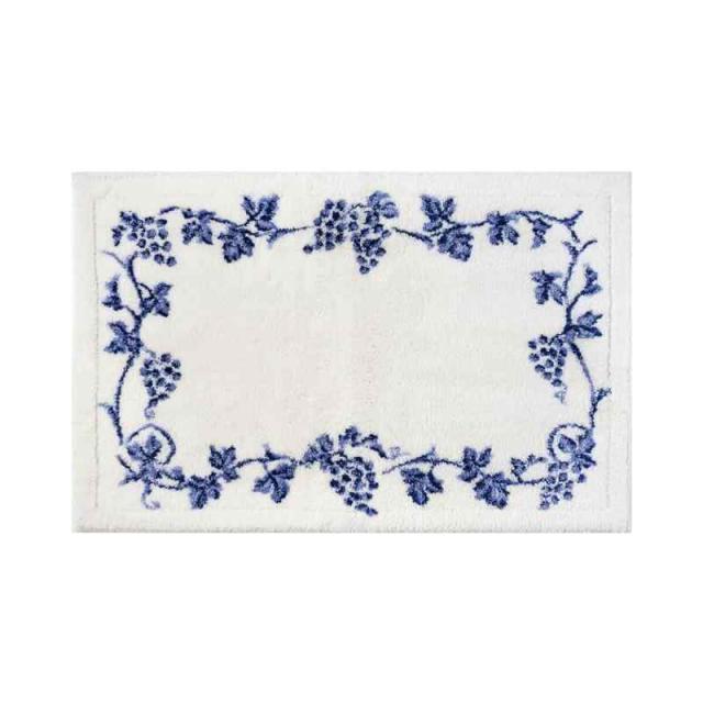 オカ(OKA) 乾度良好(かんどりょうこう)バスマット ラクス(吸水 速乾 足拭きマット 抗菌 防臭 滑り止め加工) (約50cm×80cm, ブルー)