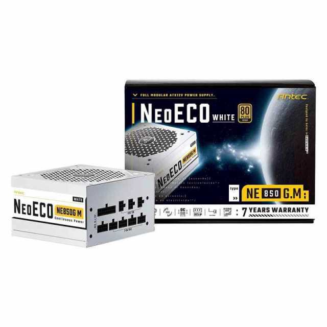 Antec、80PLUS Gold認証取得 高効率高耐久フルモジュラー電源ユニットホワイトモデル「NE850G M White」 出力850W (出力850W, ホワイト)