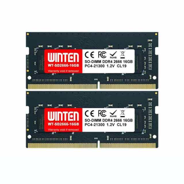 WINTEN ノートPC用 メモリ DDR4【製品5年】DDR4 SDRAM SO-DIMM 内蔵メモリー 増設メモリー (16GB×2, DDR4 2666, 通常)の通販は