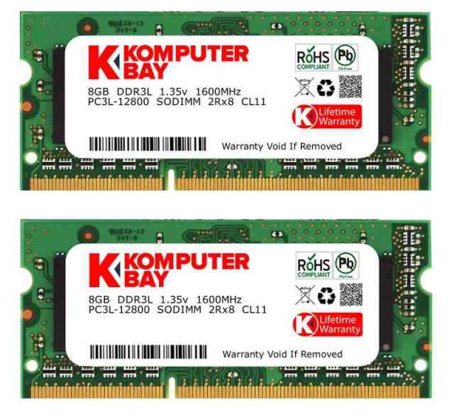 Komputerbay 16GB 1600MHz ノートPC用メモリ 1.35V (低電圧) - 1.5V 両対応 204Pin DDR3L 1600 PC3L-12800 8GB×2枚