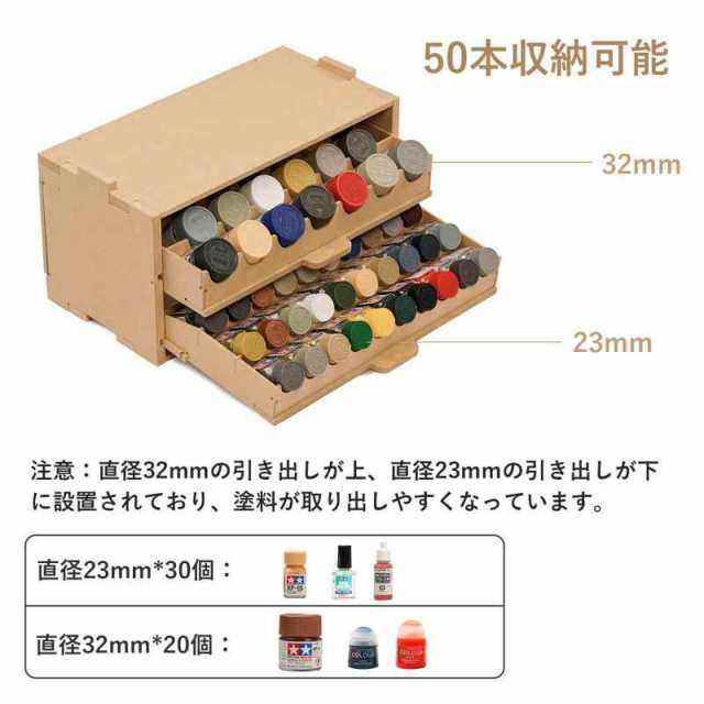 Bucasso プラモデル ペイントラック 50本収納可能 10mlタミヤエナメル塗料/10mlタミヤアクリル塗料収納用 塗料棚 MDF素材 引き出し式 塗料収納ラック GK8の通販はau PAY マーケット - Grafort | au PAY マーケット－通販サイト