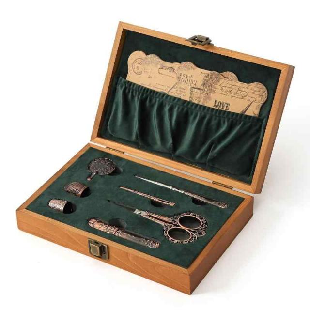 D&D 刺繍はさみセット 木製ヨーロッパのアンティークヴィンテージ縫製キット 手芸用 ハサミ 糸きりハサミ アンティーク風 縫製はさみ 裁縫 DIYツール 縫製キットの通販は 5,231円