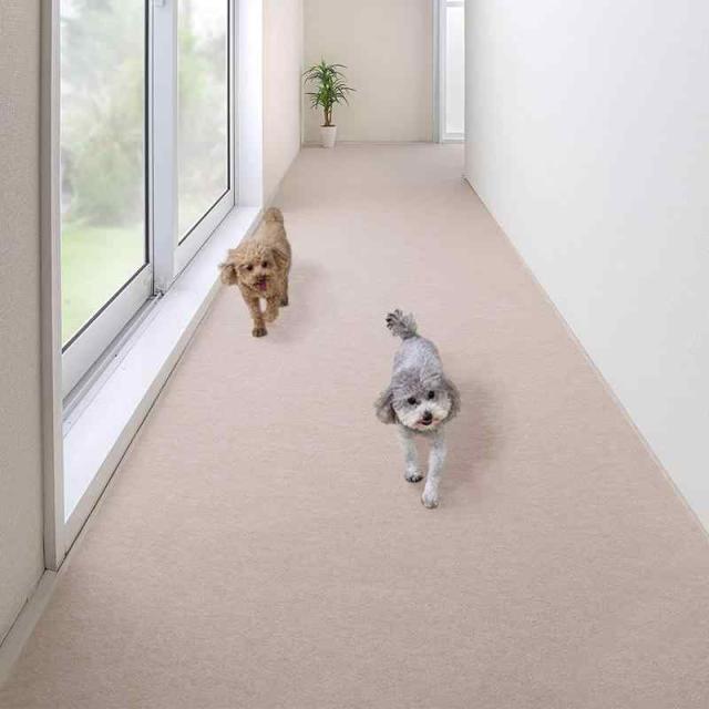 サンコー 廊下敷き マット ロングマット (90×500cm, ライトベージュ)の通販は