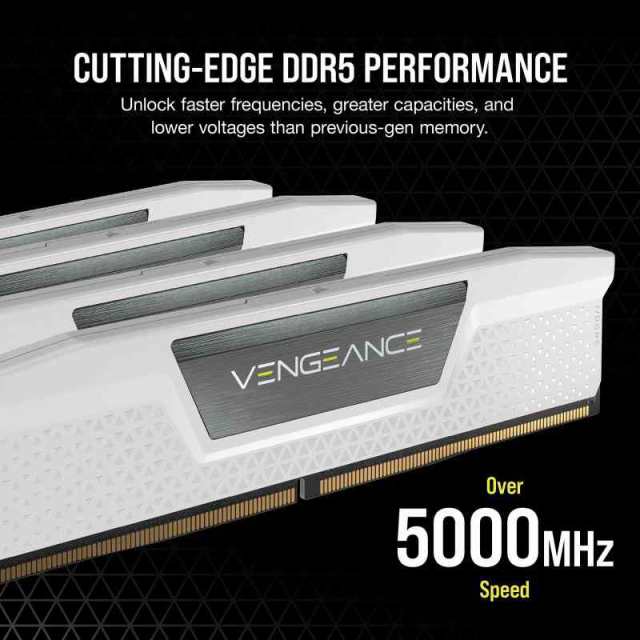 CORSAIR Vengeance DDR5 RAM 16GB (5200MHz。, 32GB (2x16GB), ホワイト)