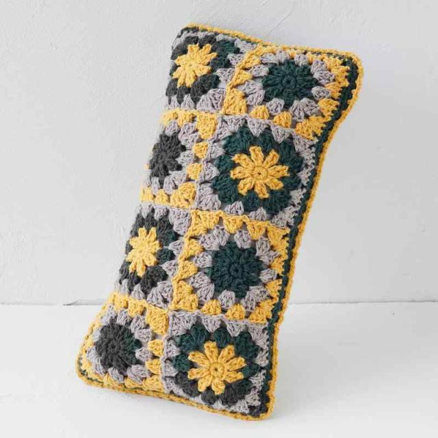 原ウール knitworm 編み物キット #6-10 長方形のモチーフクッションカバーの通販は