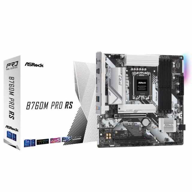 ASRock マザーボード B760M Pro RS Intel 第12世代 ・ 13世代 CPU （ LGA1700 ）対応 B760チップセット DDR5 Micro ATX マザーボード 【