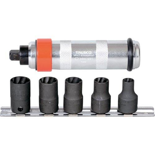 TRUSCO(トラスコ) なめたボルト・ナット外し用ツイストソケット (対辺寸法:8~14mm, 5点セット、インパクトドライバー付き)の通販は 10,770円