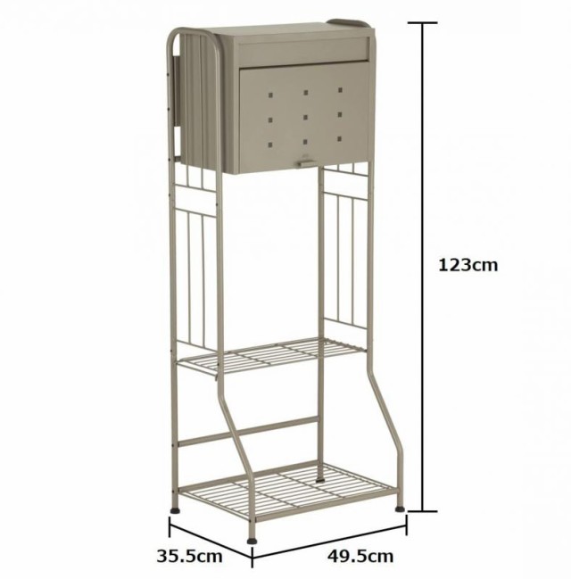 グリーンライフ 大型郵便ポストスタンドセット OPS02MDFH70(TGY)