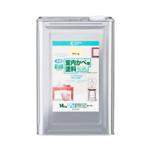 カンペハピオ ペンキ 塗料 水性 2分つや 室内かべ用 シックハウス対応 防カビ剤入り 室内かべ用塗料 クリーム 14K 日本製 00317654043140の通販はその他塗料・塗装用具