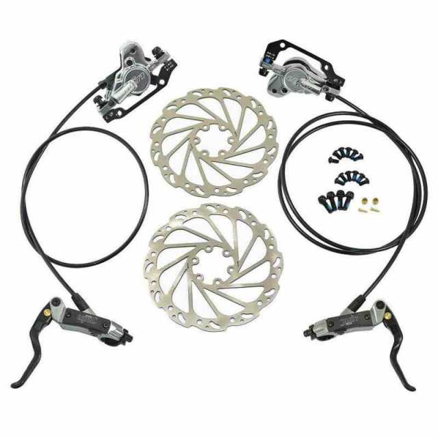 JUIN TECH DB1 MTB E-bike Hydraulic Dual-Piston Disc Brake Set(F+R) w/160mm Rotor Gray JT2265