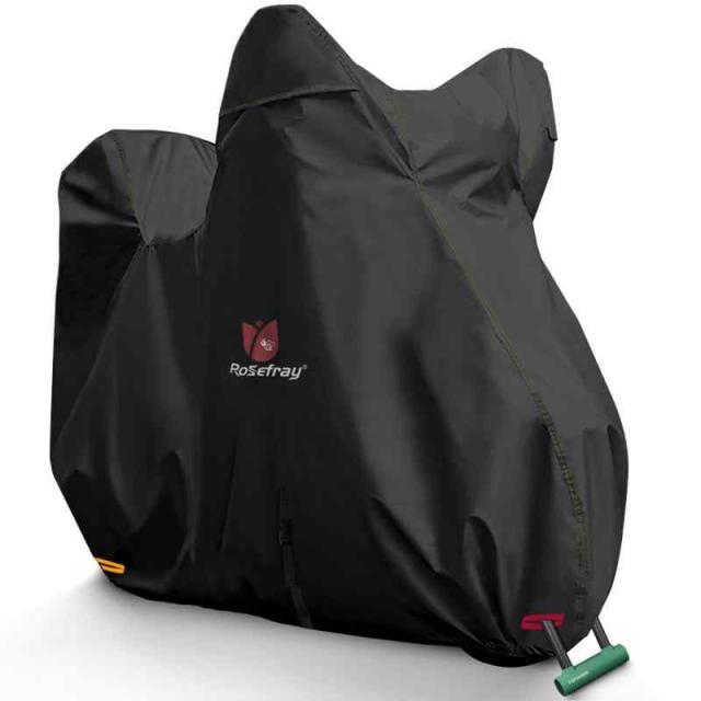 Rosefray バイクカバー 厚手 高機能 撥水 UVカット (3L-BOX付, ブラック (高品質版300D))の通販は