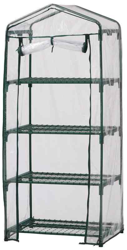 タカショー ビニールハウス ビニール温室 4段 幅69cm×奥行49cm×高さ157cm グリーン 園芸 植物 育苗 寒さや霜から大切な植物を守る スチール 塩化ビニル樹脂 ポリプロピレン GRH-N03Tの通販は