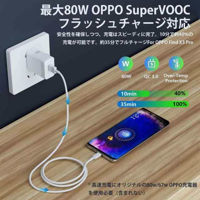 USB Type-Cケーブル 80W 1M2本 対応OPPO SuperVOOC急速充電ケーブル 純正 6.5A 対応OPPO Reno11  A/Reno9 A/Find X3 pro/A77 A73充電 フラの通販はau PAY マーケット - ハンズ・オン | au PAY  マーケット－通販サイト