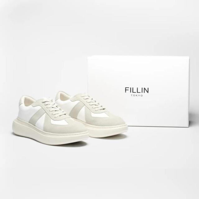 FILLIN スニーカー ACCOLE WHITE ホワイト シークレットスニーカー シューズ 厚底 ホワイト 男女兼用 +7.0CM 疲れにくい バレない 背が高くなる (28.0 cm, ホワイト)