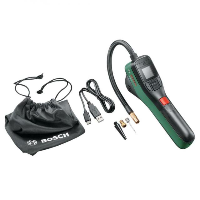 Bosch コードレス エアポンプ 自転車・ボール 電動 空気入れ 最大圧力 150PSI/10.3bar / 圧力オートストップ（自動停止）機能搭載/米式・仏式・英式バルブ対応/式 USB-C/LEDライト付 EasyPump