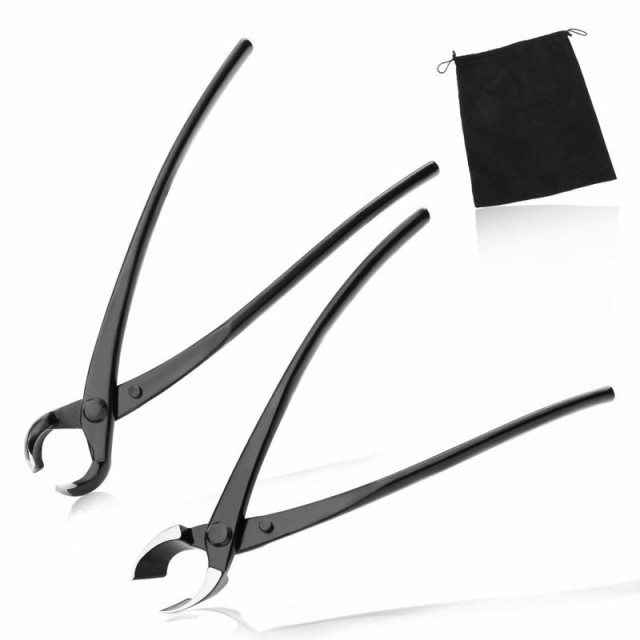LEONTOOL 丸コブ切鋏 又枝切鋏 2本セット ノブカッター こぶ切り鋏 こぶ切 園芸用はさみ 盆栽はさみ 剪定鋏 盆栽カッター 凹面カッター 丸カッター 剪定バサミ 枝きりはさみ 小枝きり 盆栽用 園芸用品