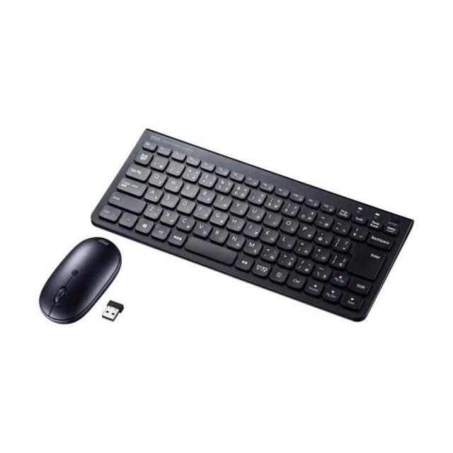サンワサプライ(Sanwa Supply) マウス付きワイヤレスキーボード (テンキーなし) USB接続 2.4GHz 式 日本語86キー パンタグラフ ブラック SKB-WL32SETBKの通販は