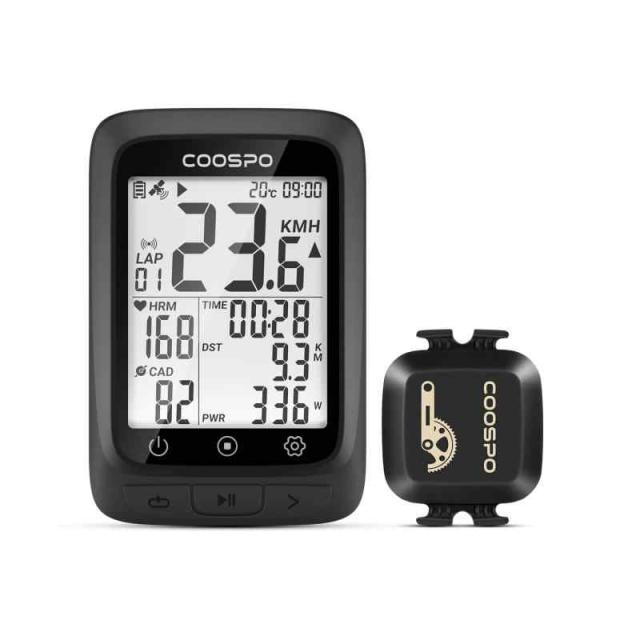 COOSPO BC107 サイクルコンピュータ GPS サイコン ワイヤレス 自転車スピード Bluetooth5.0&ANT+対応 スピード/ケイデンスセンサー付き 自転車/ロードバイク用 (サイクルコンピュータセット)
