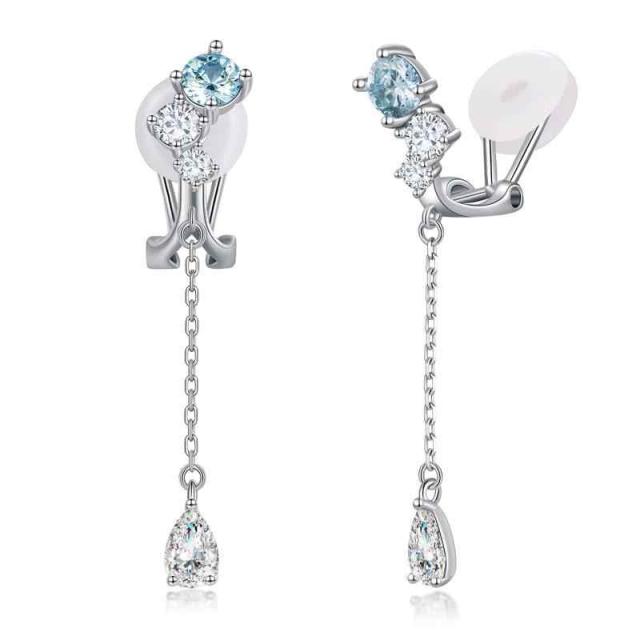 FH.bird 1月 痛くないイヤリング レディース ガーネット イヤリング 式 真珠 金属アレルギー対応 クリップイヤリング 揺れる 4.5mm 宝石 高校生 彼女 結婚記念日 誕生日 クリスマスプレゼント 女性 ジュエリー (03月：アクアマ 4,994円