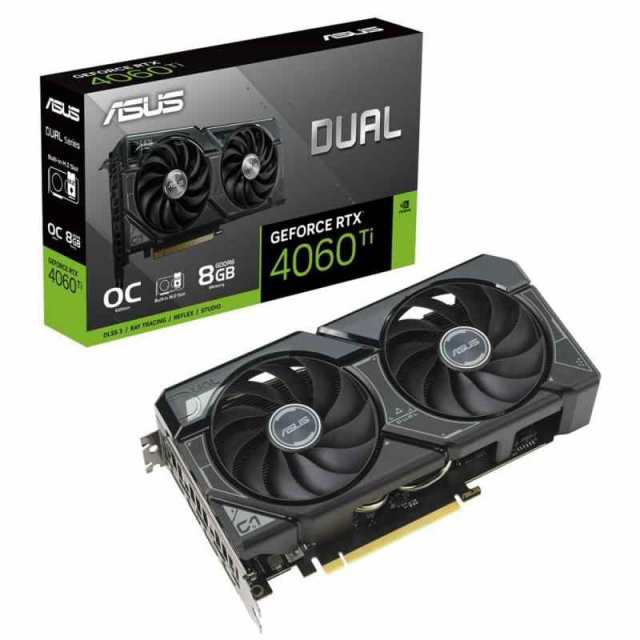 ASUS Dual GeForce RTX 4060 Ti SSD OC Edition 8GB GDDR6 M.2 SSD スロット、2.5 スロット設計 ビデオカード/DUAL-RTX4060TI-O8G-SSD 国